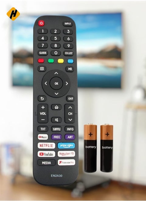 Remote Control Suitable for Hisense 4K UHD TV EN2A30 55A7300F 65A7300F 43AE7200F 50AE7200F 55AE7200F 65AE7200F 55AE7400 65AE7400 43A7500F 6500F 65A7500F 6500F A7500 with battery
