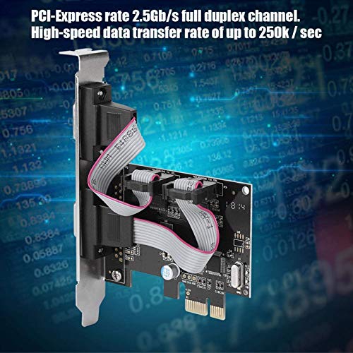 Wendry PCI-E to RS232 2-Port Serial Port Converter Adapter, Serial RS-232 PCIe Card Low Bracket with 16C550 UART, RS232 PCIe X1 Card for Desktop - Image 5