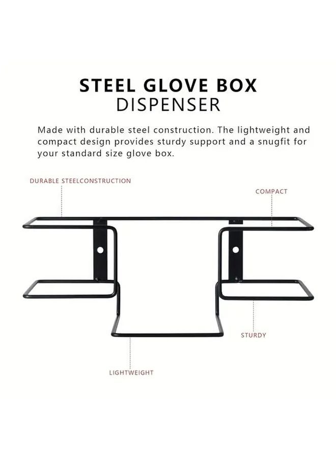 Black Heavy Duty Metal Glove Rack Wall Mounted Organizer with Hooks - Image 1