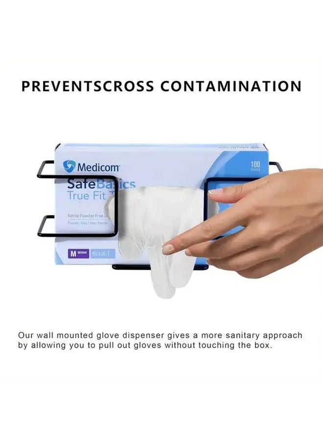 Black Heavy Duty Metal Glove Rack Wall Mounted Organizer with Hooks - Image 2