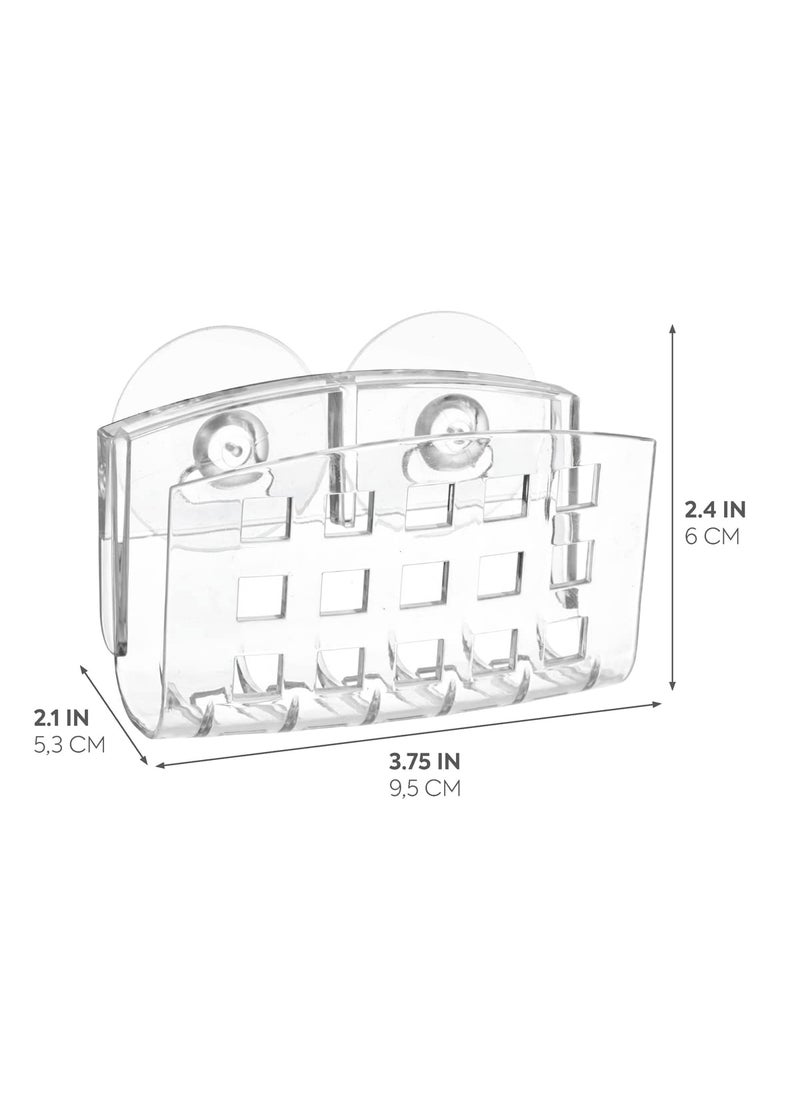InterDesign iDesign BPA-Free Plastic Sponge Holder for Kitchen Sink with Suction Cups, Ideal for Kitchen Sinks and Bathroom Organization, 2.3" x 5.2" x 3.7", Clear  - Image 2