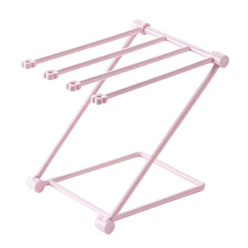 Towel Stand - Colorful Folding Kitchen Bathroom Duster Cloth Storage Rack Holder Designed to Keep Your Cleaning Tools Neatly Arranged and Easily Accessible for Daily Household Chores - Image 1
