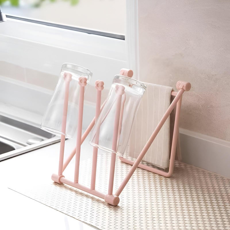 Towel Stand - Colorful Folding Kitchen Bathroom Duster Cloth Storage Rack Holder Designed to Keep Your Cleaning Tools Neatly Arranged and Easily Accessible for Daily Household Chores - Image 2