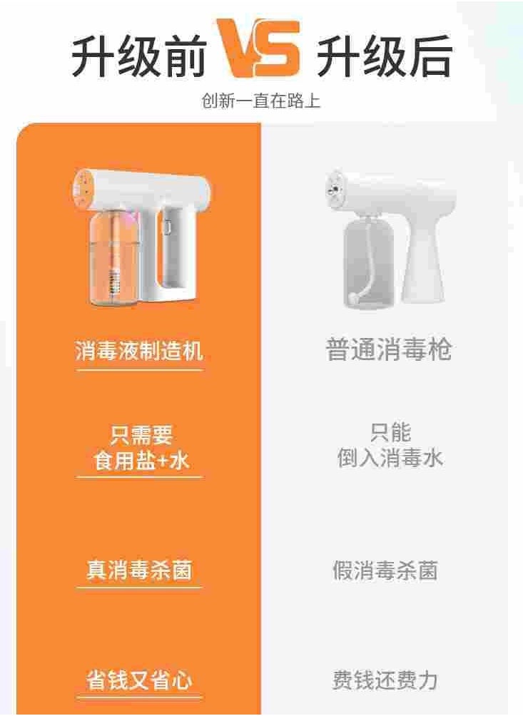 Generic - The electric sprayer with the smart nano feature disinfects and sterilizes, and it will also be used as an air freshener, and all of this takes one bottle from you and a sprayer on a gun with a handle to make it easier for you to control it. However, it is easily rechargeable for the convenience of a connection. - Image 1