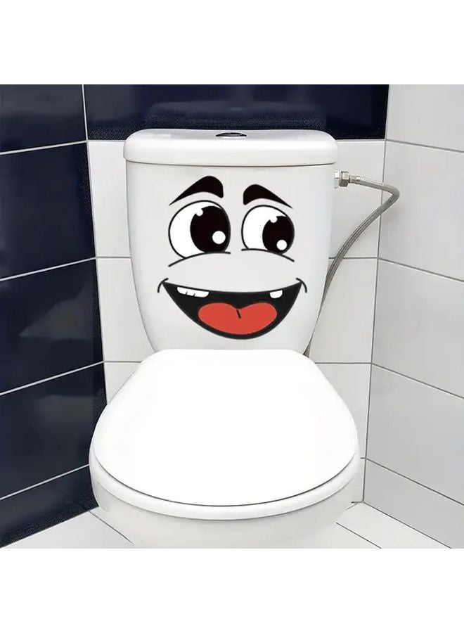 4 Sheets Cartoon Face Stickers Self Adhesive Removable For Trash Can Wall Decor - Image 3