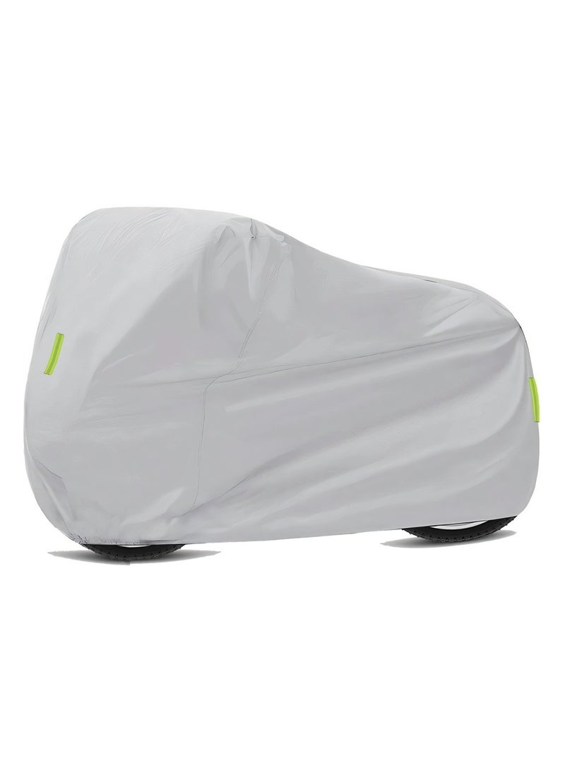 Generic Motorcycle Cover Waterproof, Oxford Bicycle Cover Outdoor, Weather Protection Cover, Rain Sun UV Dust Proof Accessory for Mountain Road Silver  - Image 1
