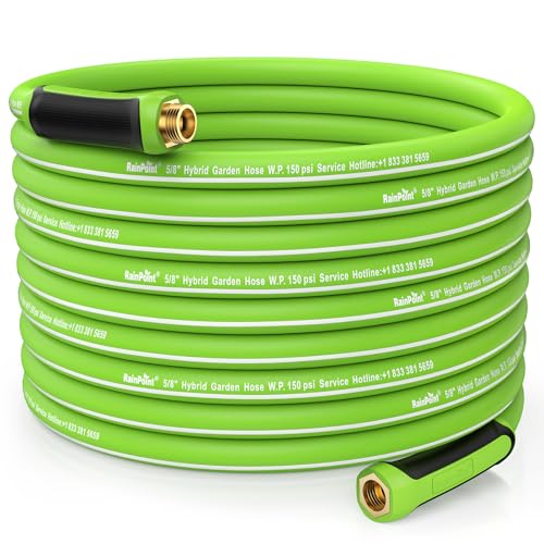 RAINPOINT Garden Hose 100ft - lightweight Heavy Duty Water Hose with Swivel Handle - Flexible, Hybrid Rubber, 5/8", Male to Female - Image 1
