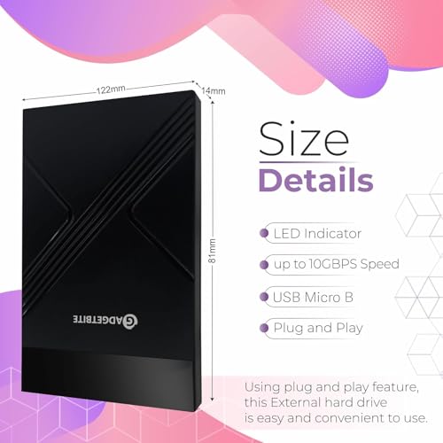 Gadgetbite SSD Enclosure Case SATA to USB 3.0 HDD 2.5 inch External Hard Disk Connector with Fast Charging Speed Up to 5 Gbps and Up to 4TB Storage Capacity Compatible with 2.5 SSD HDD - Black - Image 4