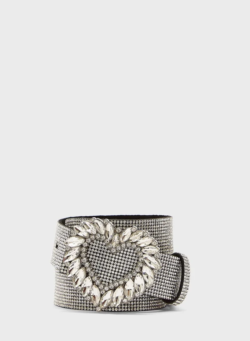 Ginger Heart Buckle Jewelled Belt