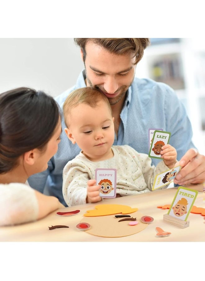 PP OPOUNT PP OPOUNT Social Emotional Learning Toy, Funny Faces Games with 28 Facial Expressions and 12 Emotional Flashcards, Preschool Learning Activities Toy to Express Emotions for Kids Age 3+  - Image 1