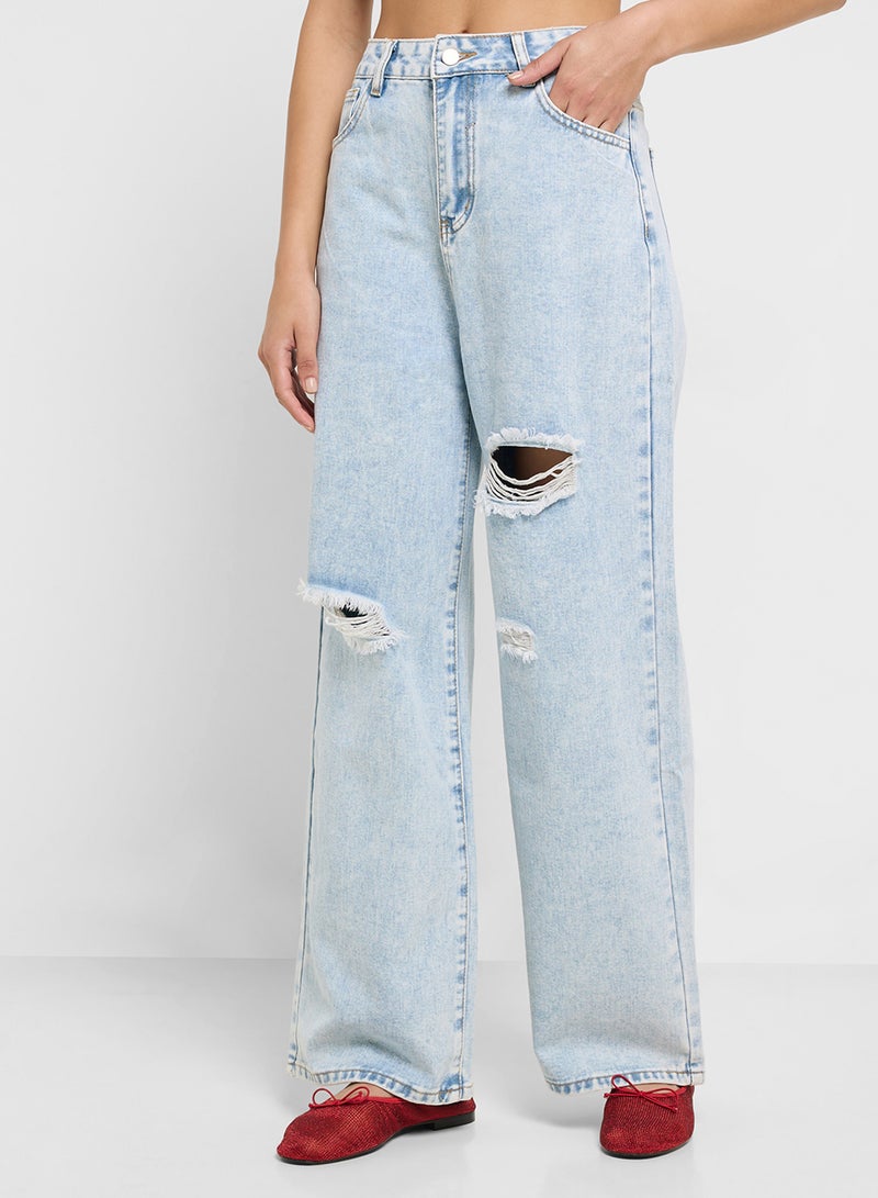 Ginger High Rise Relaxed Fit Ripped Jeans - Image 1