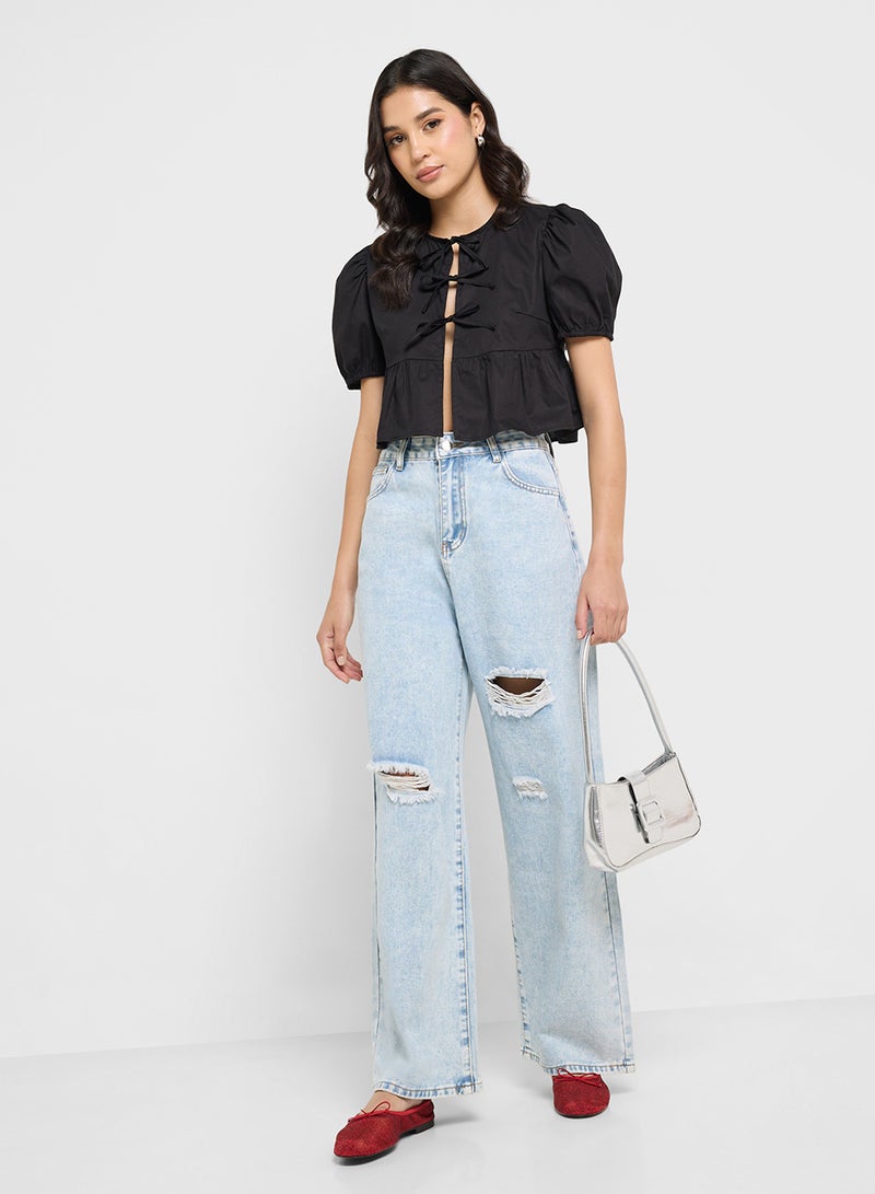 Ginger High Rise Relaxed Fit Ripped Jeans - Image 2