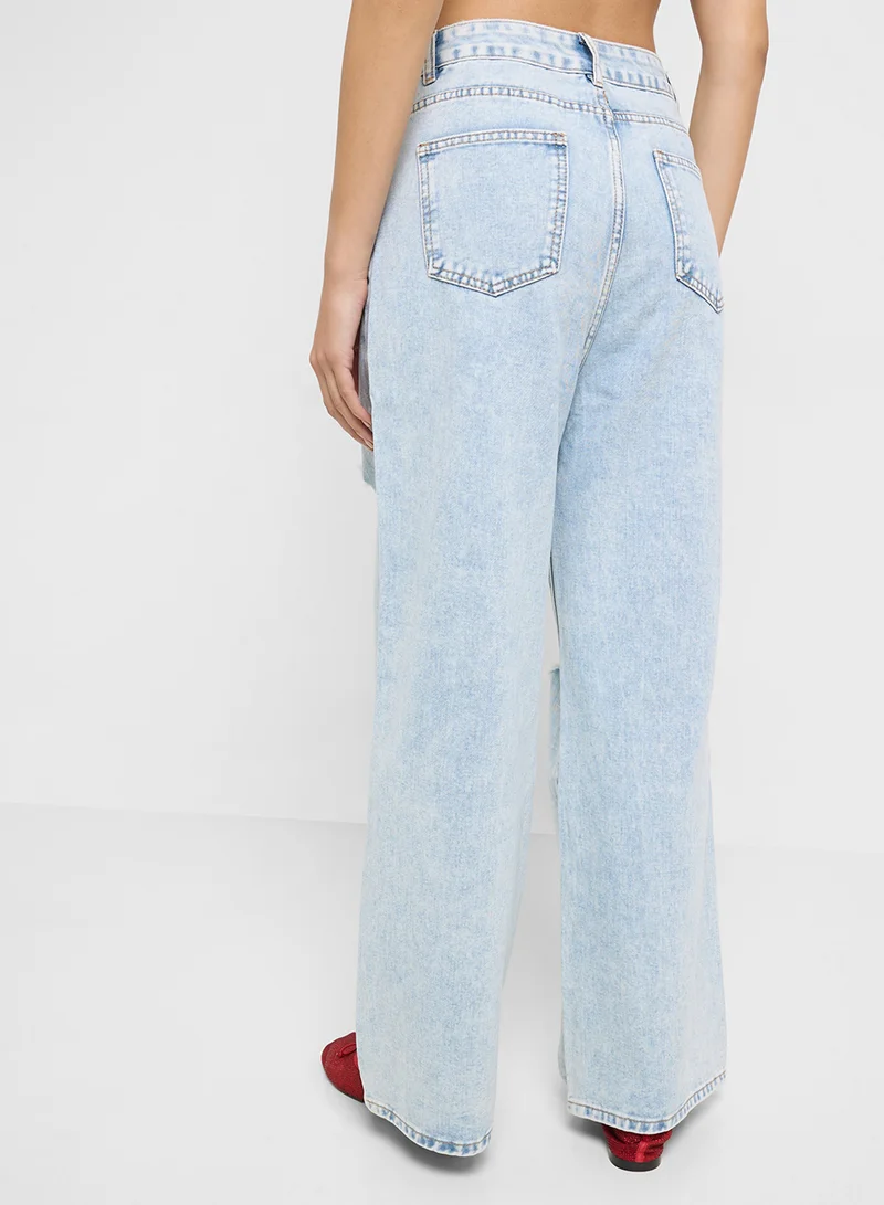 Ginger High Rise Relaxed Fit Ripped Jeans