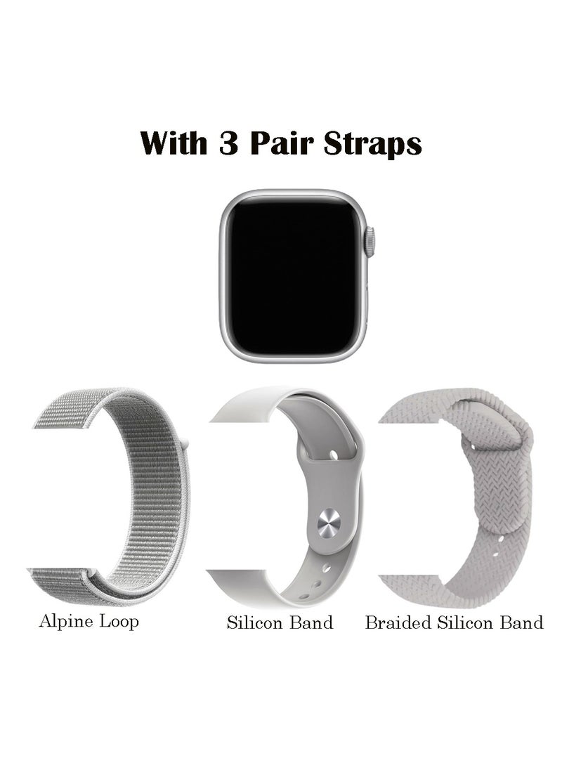 Telzeal Telzeal S9 2.2 Inch Full Screen AMOLED Display Smart Watch With 3 Pair Strap and Wireless Charger For Ladies and Gents Silver  - Image 3