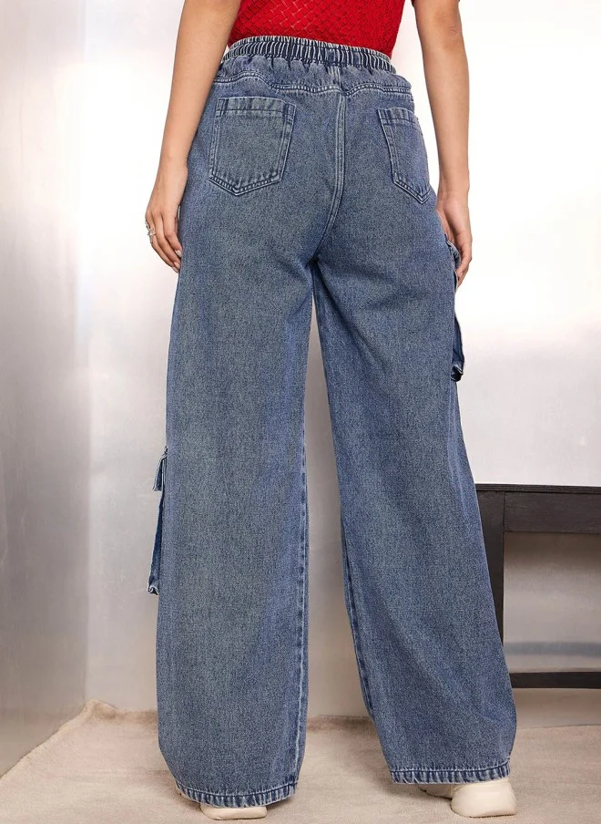 ساسافراس Light Fade Cargo Jeans for Women