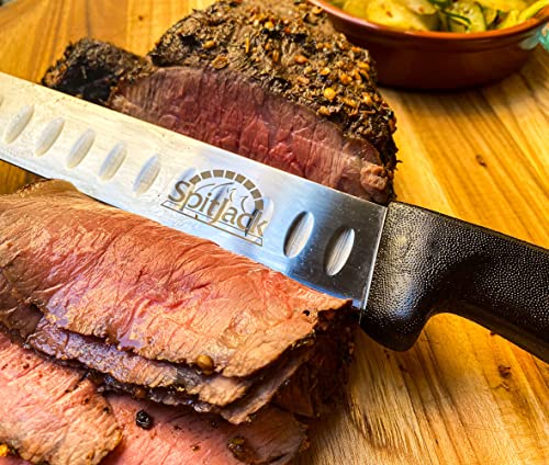 SPITJACK Smoked BBQ 6 Inch Curved Beef Brisket Trimming and Boning Knife and 11" Meat Slicing Knife Bundle. Stainless Steel. - Image 2