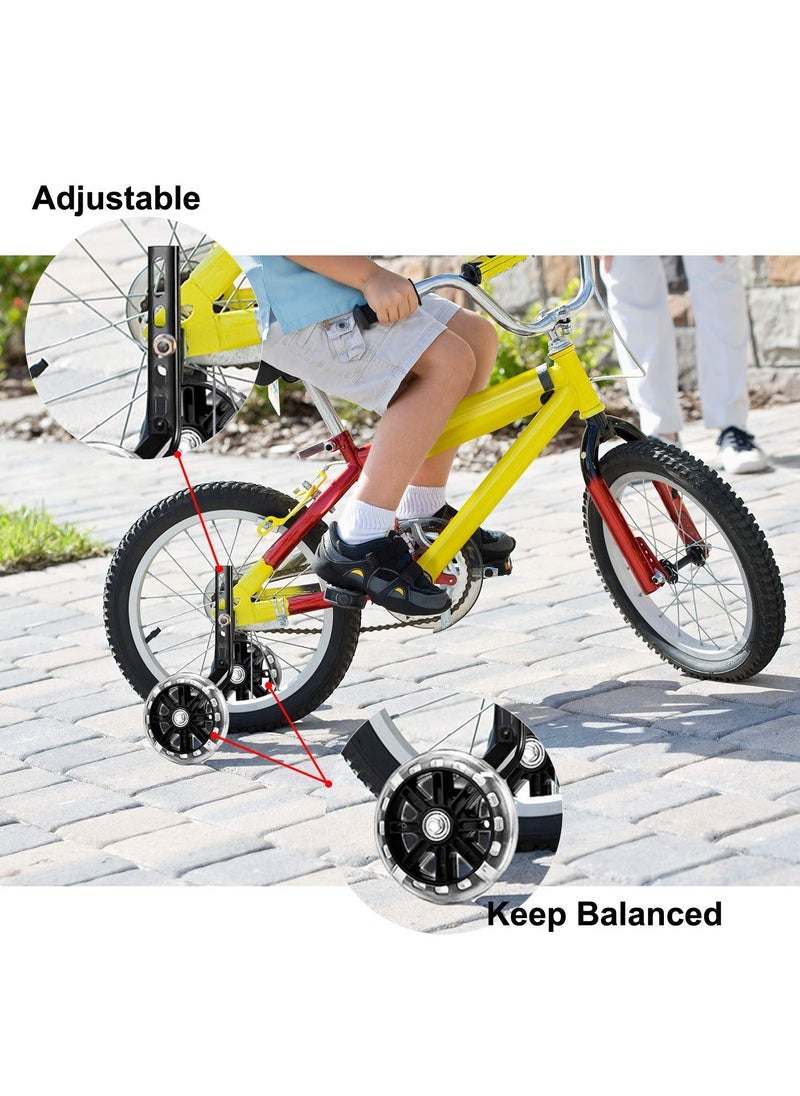 Generic Kids Bike Support Wheel, Rear Training Wheel Stabilizer for 12 14 16 18 20 Inch Bike Silent Flash Wheel Boys and Girls Practice Stabilizer Mounting Kit (1 Set, Black)  - Image 2