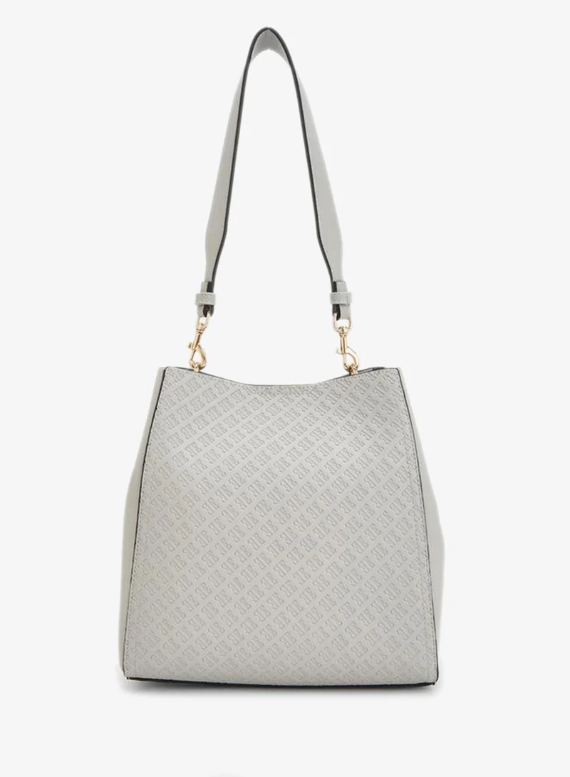 ايل Monogram Embossed Shoulder Bag With Metallic Accent