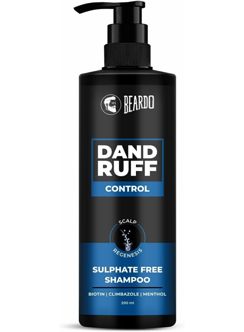 BEARDO Dandruff Control Sulphate Free Shampoo 200 Ml | Biotin | Climbazole | Menthol | Reduce Dandruff And Itchy Scalp - Image 1
