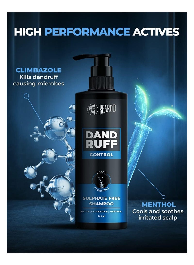 BEARDO Dandruff Control Sulphate Free Shampoo 200 Ml | Biotin | Climbazole | Menthol | Reduce Dandruff And Itchy Scalp - Image 2