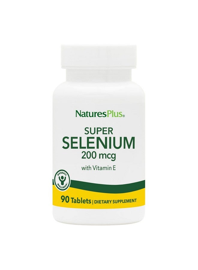 Nature's Plus Naturesplus Super Selenium Complex 200 Mcg 90 Vegetarian Tablets Essential Mineral Supplement With Vitamin E Promotes Healthy Thyroid Antioxidant Glutenfree 90 Servings - Image 1