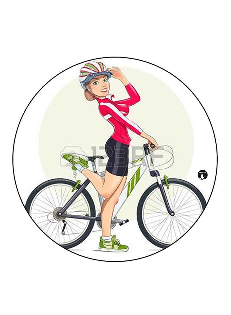 Girl Printed Mouse Pad  Round  Multicolour