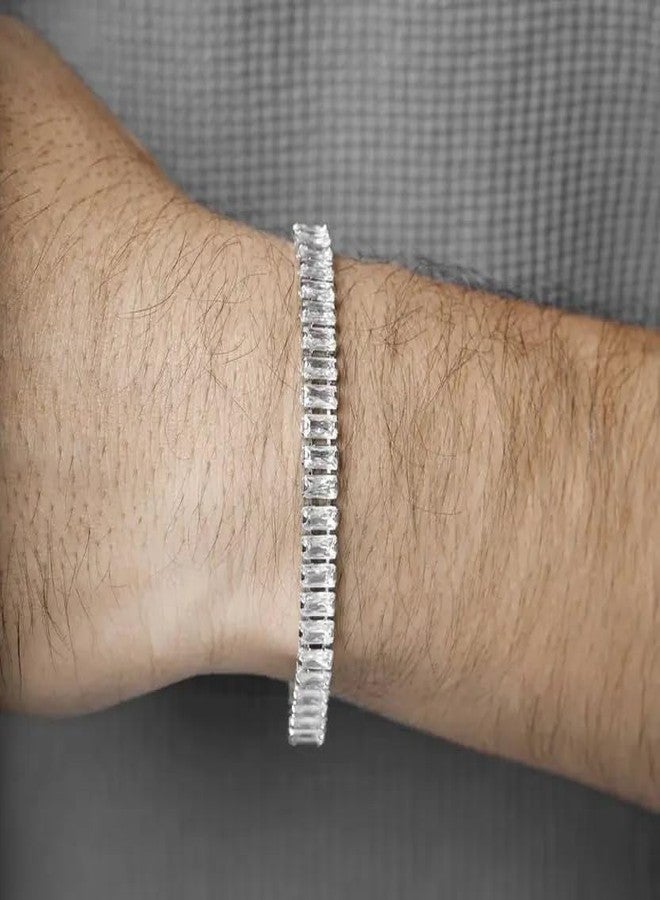 Stylewell Unisex Moissanite Tennis Bracelet Elegant Sparkling Jewelry Gift - Image 2