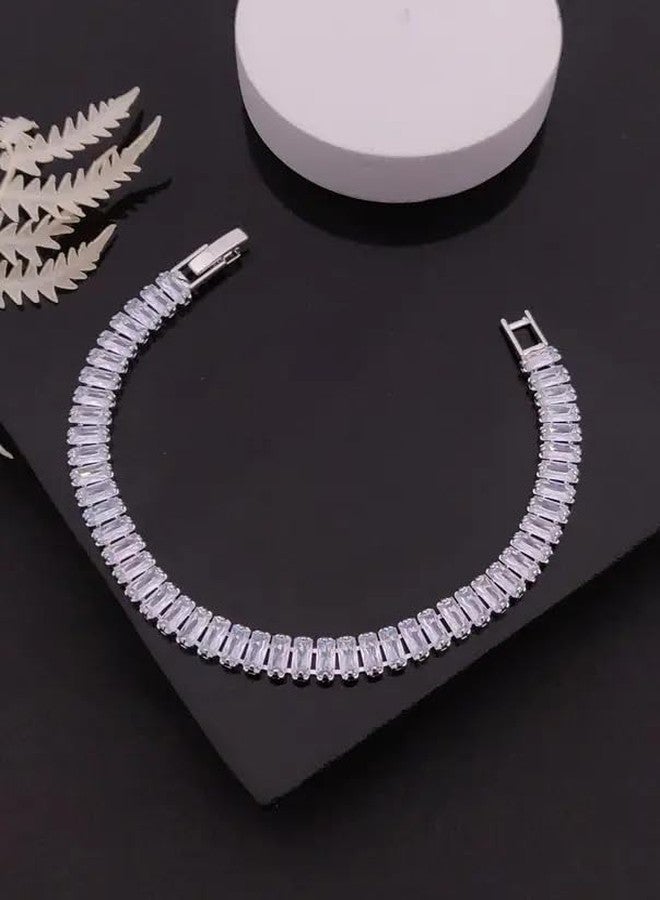 Stylewell Unisex Moissanite Tennis Bracelet Elegant Sparkling Jewelry Gift - Image 5