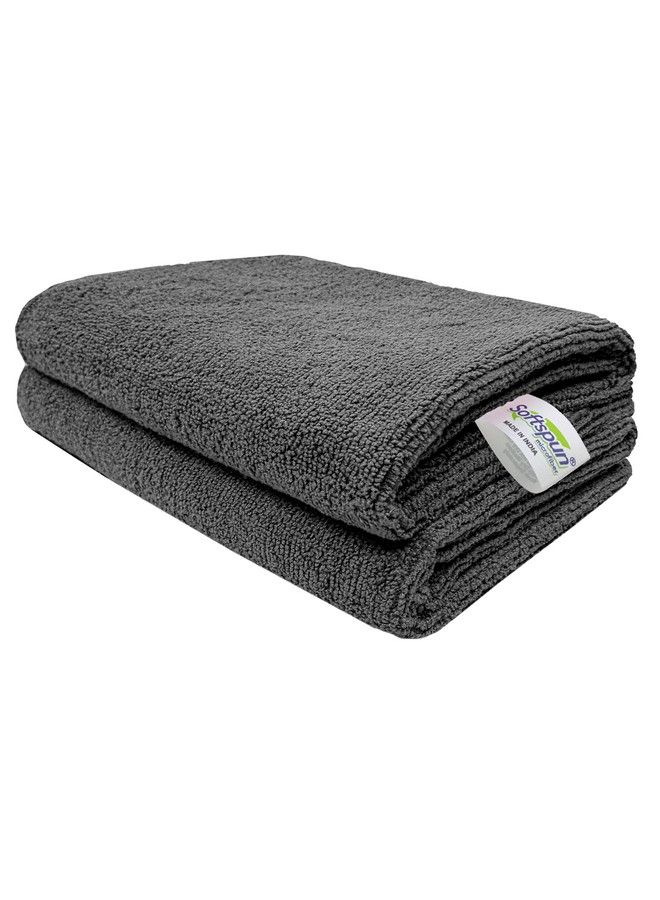 SOFTSPUN منشفة ميكروفايبر (2 قطعة 40X60 سم 340 جرام لكل متر مربع) رمادي ناعمة للغاية ماصة مناشف تنظيف تنظف وتلمع كل شيء في منزلك. - Image 2