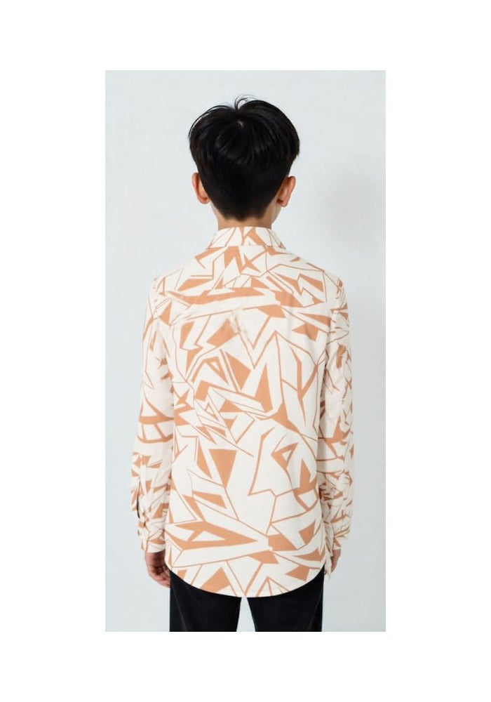 CHARCHIT Boys Spread Collar Full Sleeve Printed Shirt & T-Shirt - Image 2