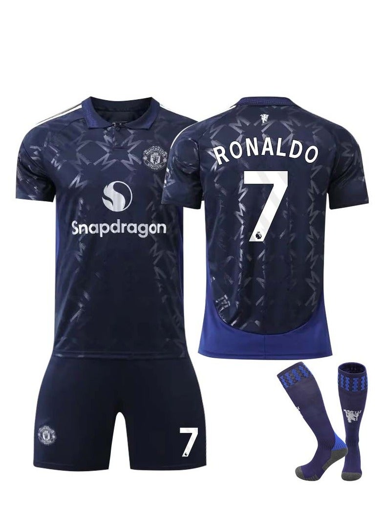 Manchester United 24-25 Away Football Kits RONALDO #7 Fans Football Jersey/Shorts Socks Gift Set Youth Sizes and Adult - Image 1