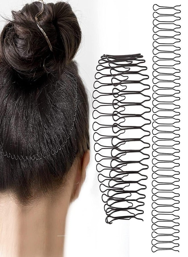 Dkriva® Hair Finishing Stick Comb, U Shape Hair Fixer Clip for Women, Mini Bangs Holder Tool for Hairstyling, Sleek Hair Setter Comb for Girls, Hair Accessories - 2 Pieces Black - Image 1