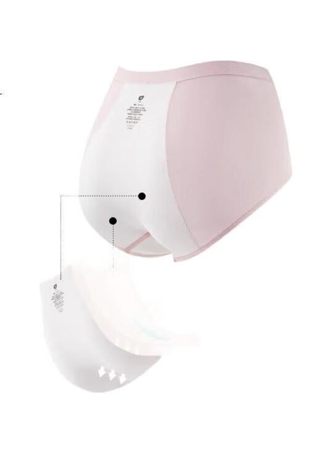 Ubras Menstrual Period Panties Women'S Safety Leakproof High Waist Auntie Special Sanitary Panties Flower Grey + Light Peach Pink S - Image 2