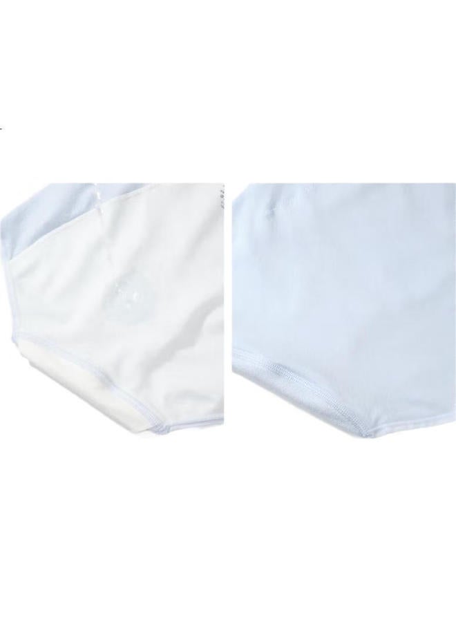 Ubras Menstrual Period Panties Women'S Safety Leakproof High Waist Auntie Special Sanitary Panties Flower Grey + Light Peach Pink S - Image 1