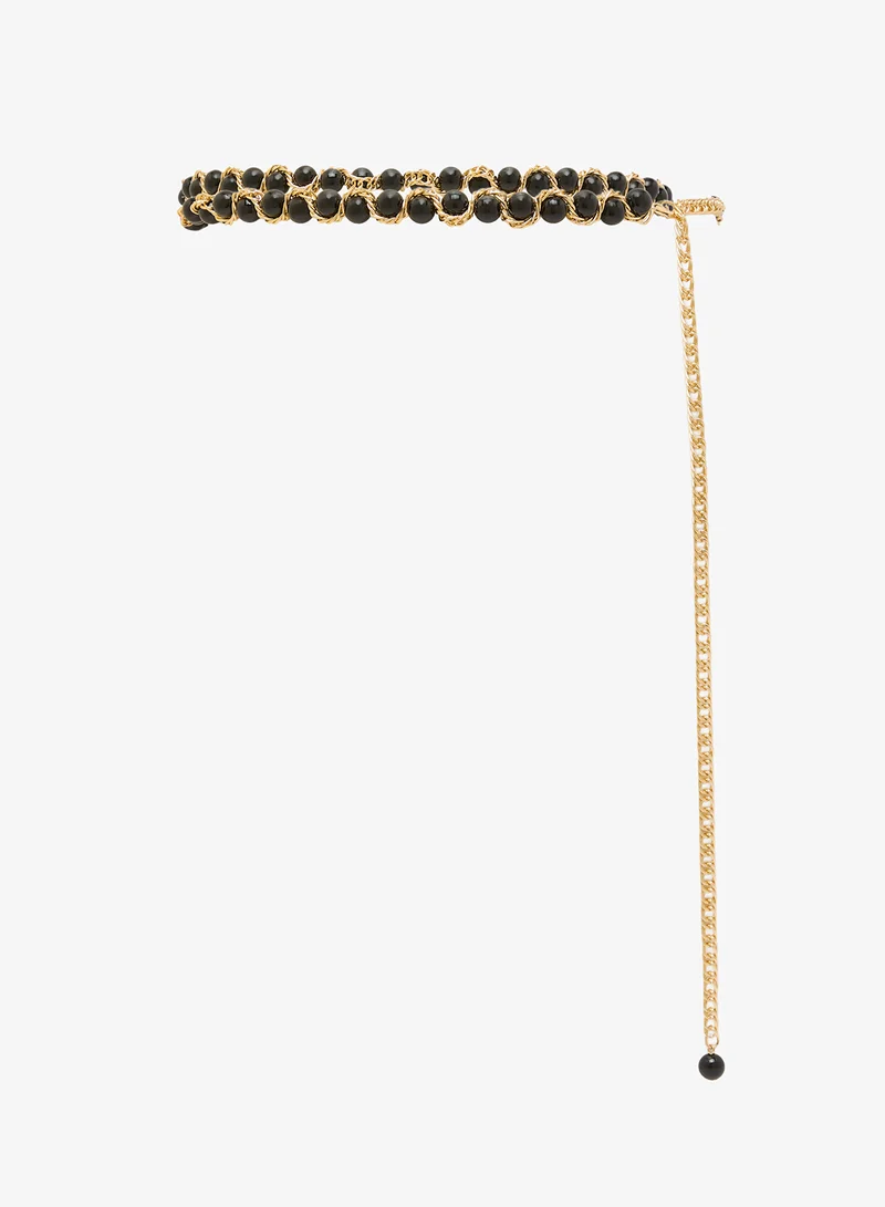 Golden Pearl Detail Chain Belt