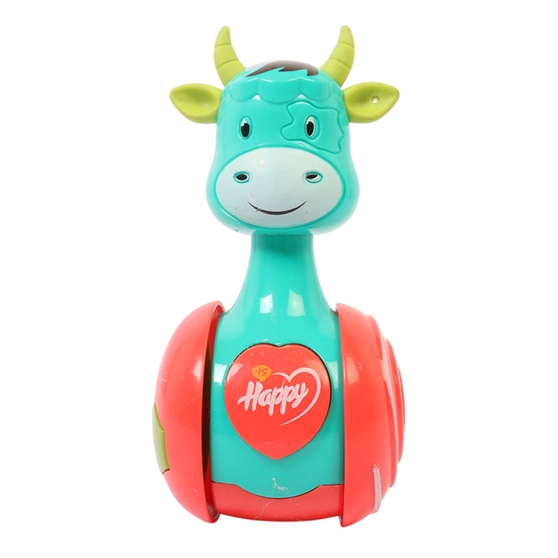 لعبة انزلاق البهلوان للاطفال شكل بقرة لون ازرق -