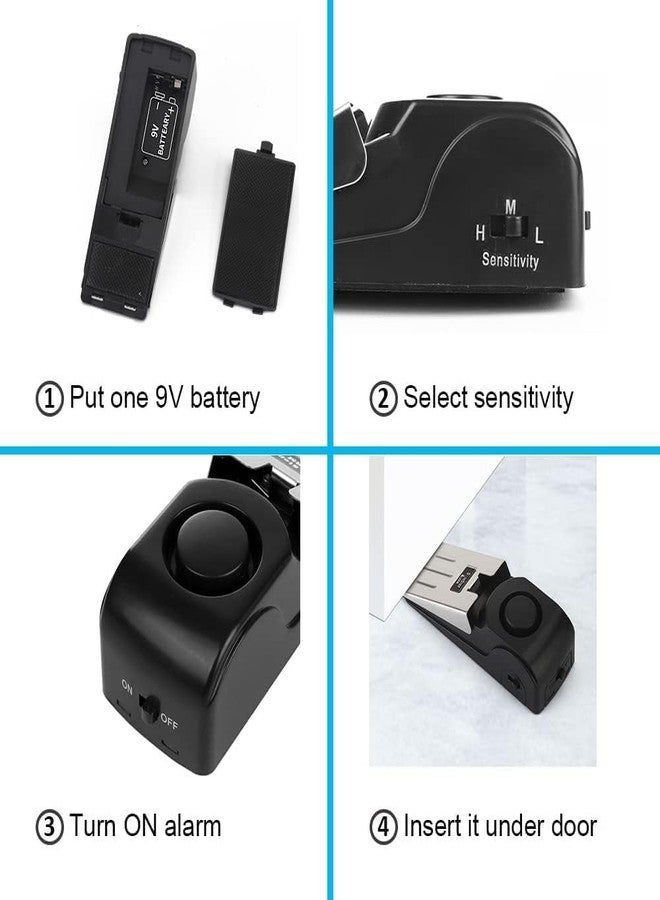 Meriox Door Stopper Security Alarm | Anti-Theft Metal Wedge Entrance Lock Burglar Safety Tools | Portable Loud Siren System for Home, Apartment, Hotel, Travel 120dB - Image 4
