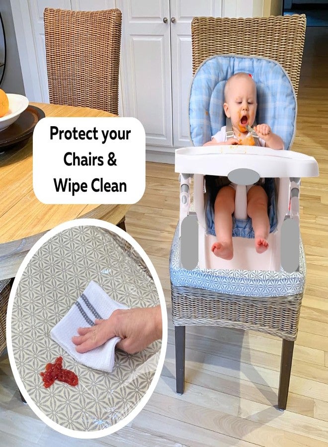 Evelots Plastic Dining Room Chair Seat Covers Protector- 2 Pack Clear Vinyl Slipcovers w/Adjustable Strap -Easy Clean No Dust,Pet Hair,Cat Claws- Fits Kitchen Chairs Upto 17" Wide - Image 5