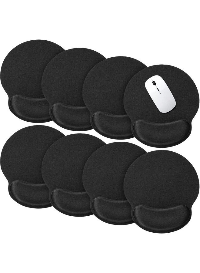 Yunsailing 8 Pack Ergonomic Mouse Pad With Wrist Rest Support Gel Memory Foam Mouse Pad Comfortable Computer Mouse Pad For Laptop Pain Relief Mousepad For Laptop, Computer, Gaming (Solid Black Style) - Image 1