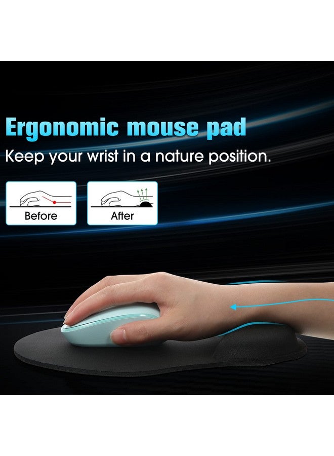 Yunsailing 8 Pack Ergonomic Mouse Pad With Wrist Rest Support Gel Memory Foam Mouse Pad Comfortable Computer Mouse Pad For Laptop Pain Relief Mousepad For Laptop, Computer, Gaming (Solid Black Style) - Image 3