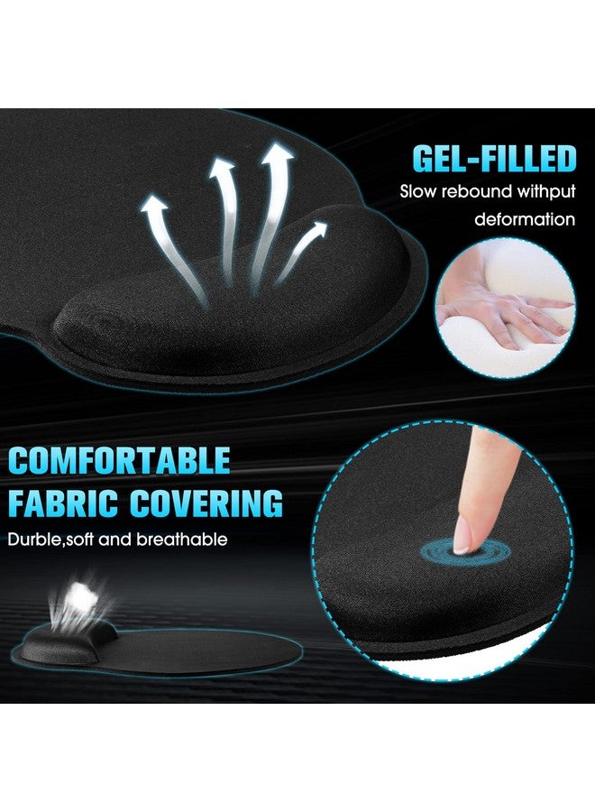 Yunsailing 8 Pack Ergonomic Mouse Pad With Wrist Rest Support Gel Memory Foam Mouse Pad Comfortable Computer Mouse Pad For Laptop Pain Relief Mousepad For Laptop, Computer, Gaming (Solid Black Style) - Image 4