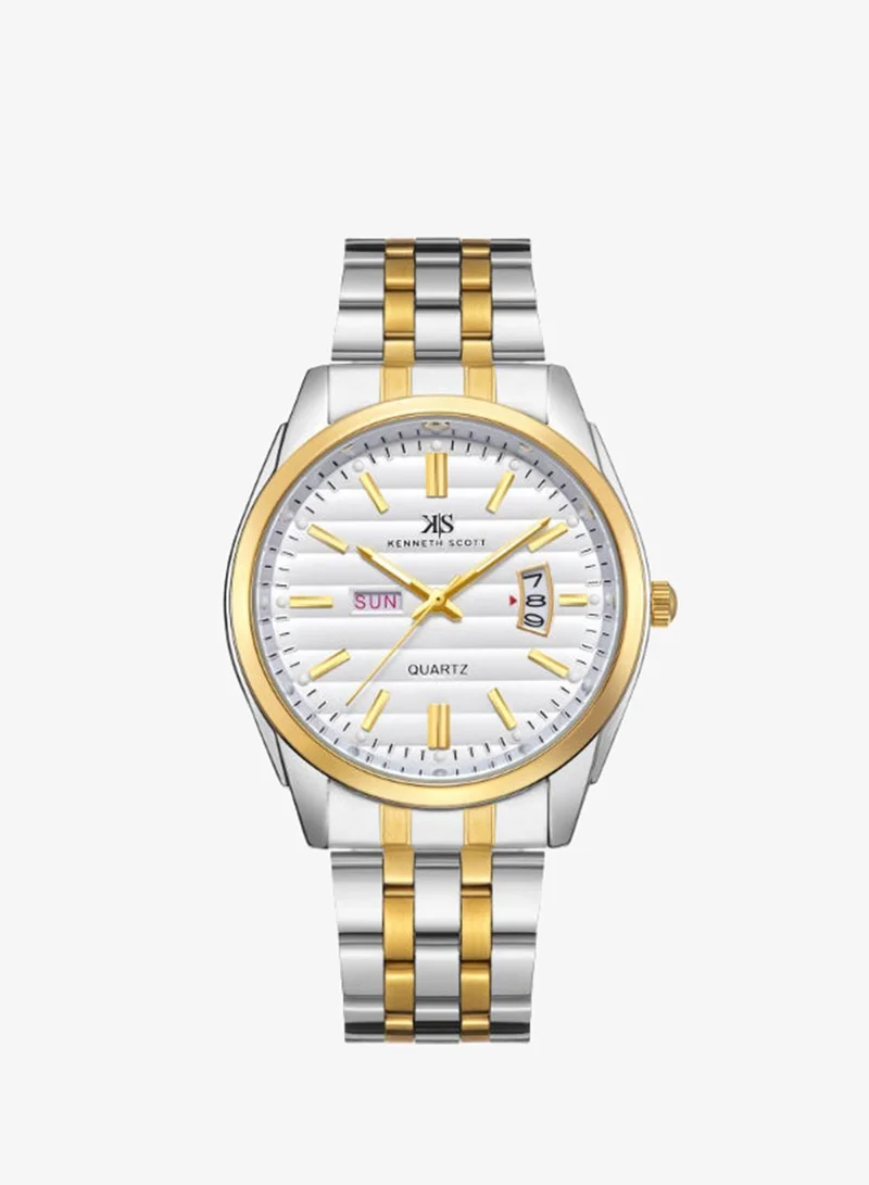 Kenneth Scott Men's Steel Analog Watch K23054-TBTW - 40 mm