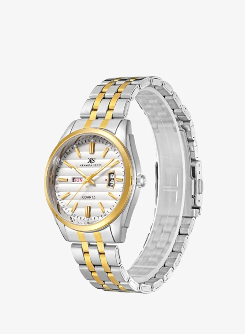 Kenneth Scott Men's Steel Analog Watch K23054-TBTW - 40 mm