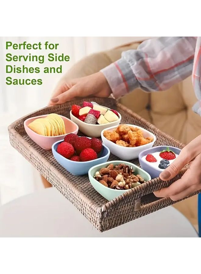 8 Pcs Mixed Color PP Plastic Dip Bowl Set Square Sauce Dish Mini Bowl Nordic Style - Image 1