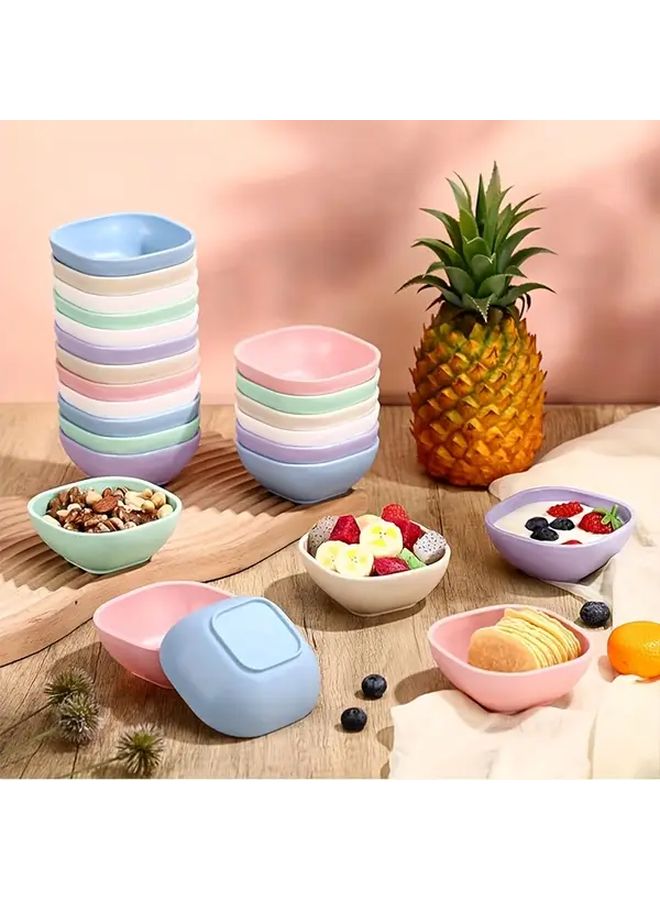 8 Pcs Mixed Color PP Plastic Dip Bowl Set Square Sauce Dish Mini Bowl Nordic Style - Image 5
