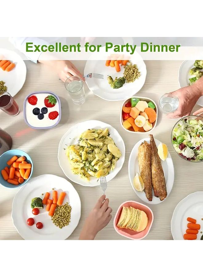 8 Pcs Mixed Color PP Plastic Dip Bowl Set Square Sauce Dish Mini Bowl Nordic Style - Image 4