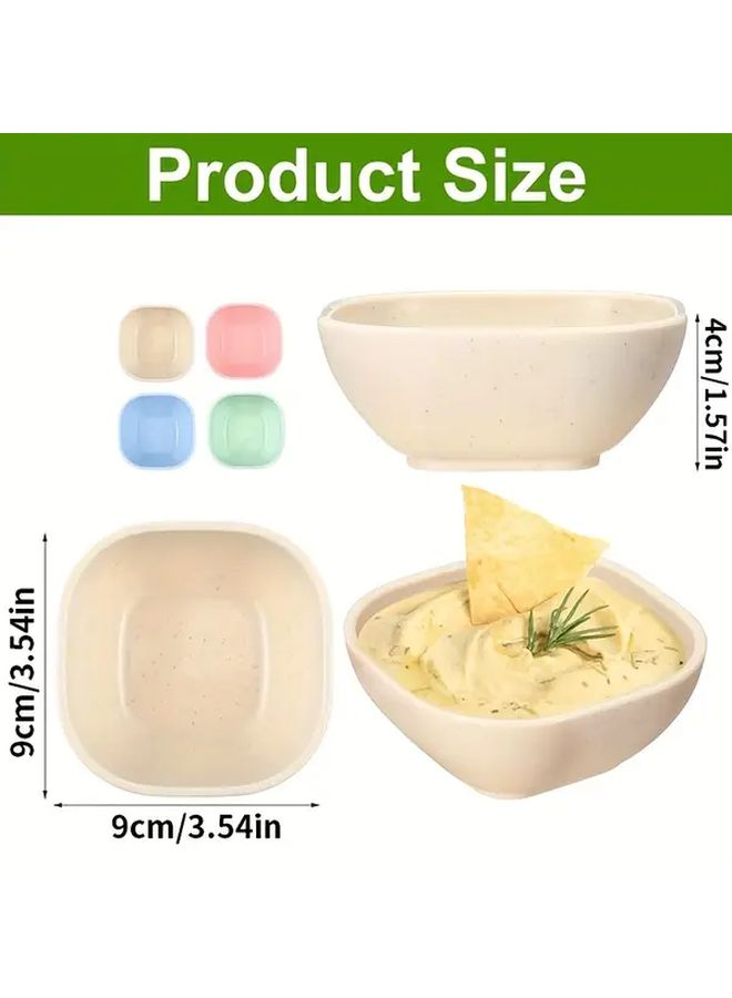 8 Pcs Mixed Color PP Plastic Dip Bowl Set Square Sauce Dish Mini Bowl Nordic Style - Image 3