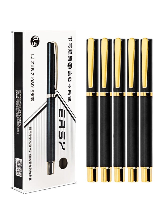 Longe Langjie [5-Pack] Business Gel Pens 0.5Mm Bullet Tip Signing Pens Black Ink Pens For Office Use, Customizable Logo - Image 2