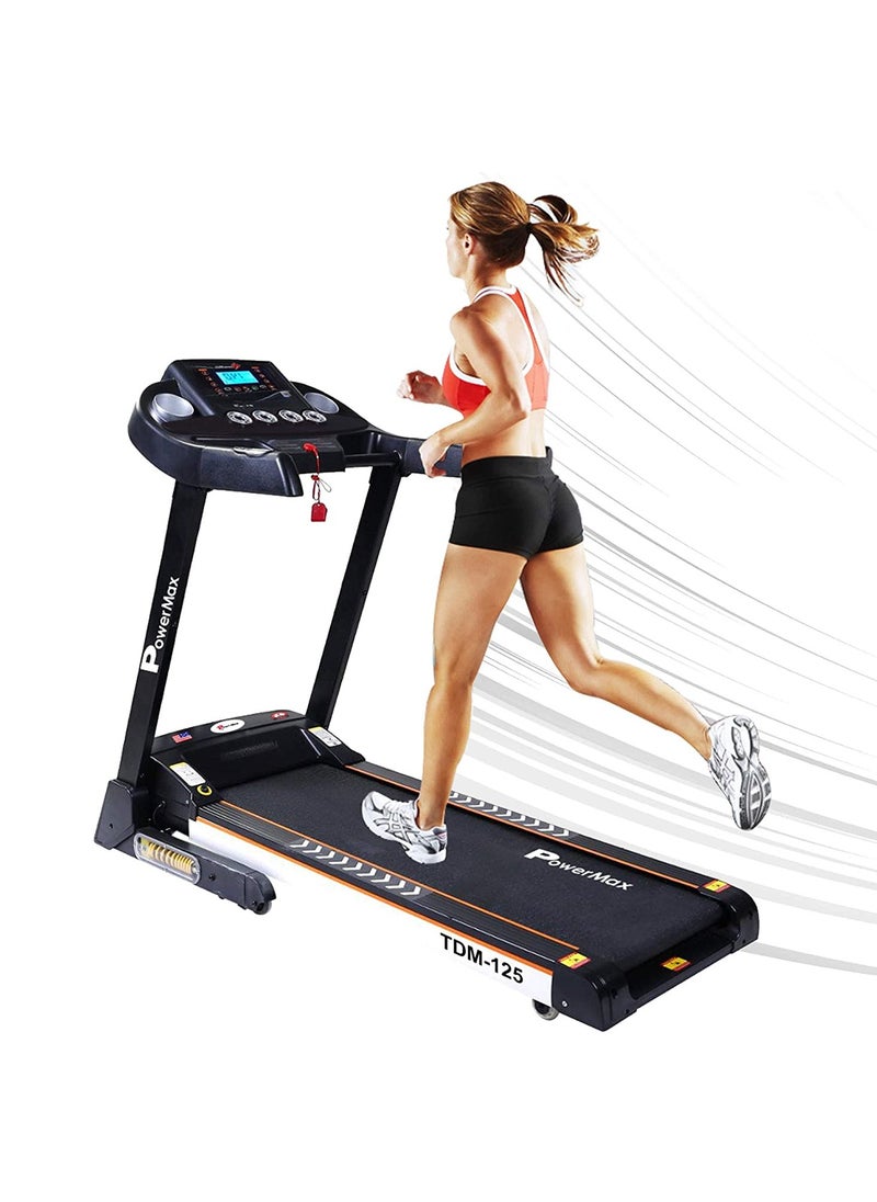 PowerMax Fitness - PowerMax Fitness TDA-125 SERIES (4.0HP Peak) Motorized Foldable, Electric Treadmill【LCD Display | BMI | Spring Resistance】Running Machine for Max Pro-Workout by Walk, Run & Jog at Home - Image 1