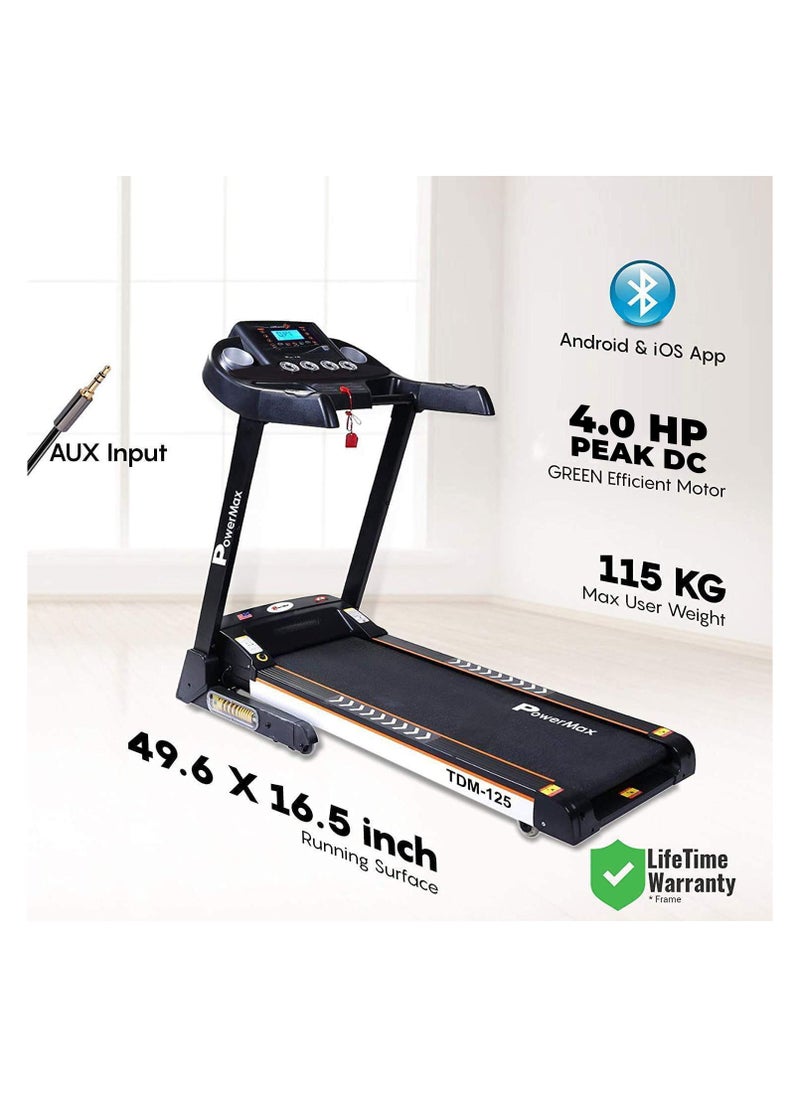 PowerMax Fitness - PowerMax Fitness TDA-125 SERIES (4.0HP Peak) Motorized Foldable, Electric Treadmill【LCD Display | BMI | Spring Resistance】Running Machine for Max Pro-Workout by Walk, Run & Jog at Home - Image 1